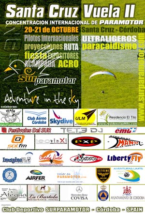 cartel concentración Santa Cruz Vuela II - Paramotor