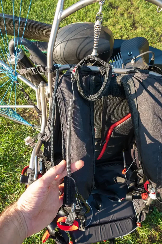 Seguridad tirador arranque paramotor